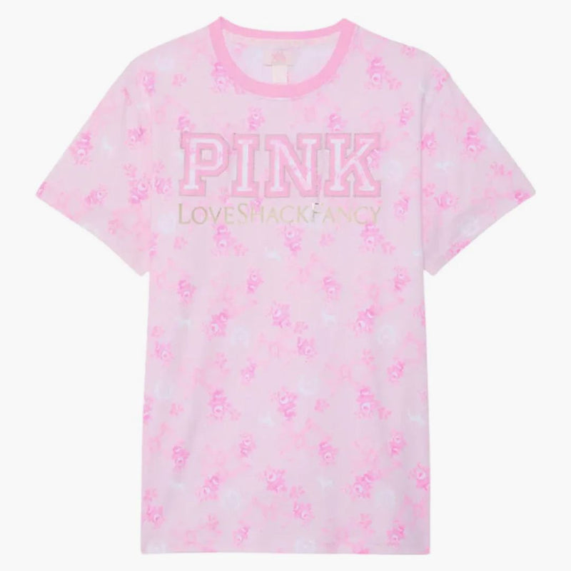 Pink X Loveshackfancy Campus Cotton Tee Beaux Icons