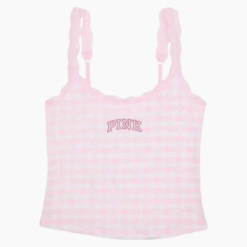 Pink X Loveshackfancy Cotton Cami Icon Gingham