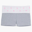 Pink X Loveshackfancy Cotton Foldover Micro Shorts Medium Heather Grey