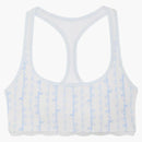 Pink X Loveshackfancy Cotton Racerback Bralette Logo Mania Blue