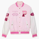 Pink X Loveshackfancy Reissued Boyfriend Varsity Jacket Pink Tulip