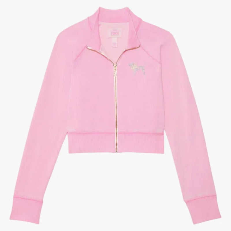 Pink X Loveshackfancy Reissued Full-zip Sweatshirt Pink Lollipop