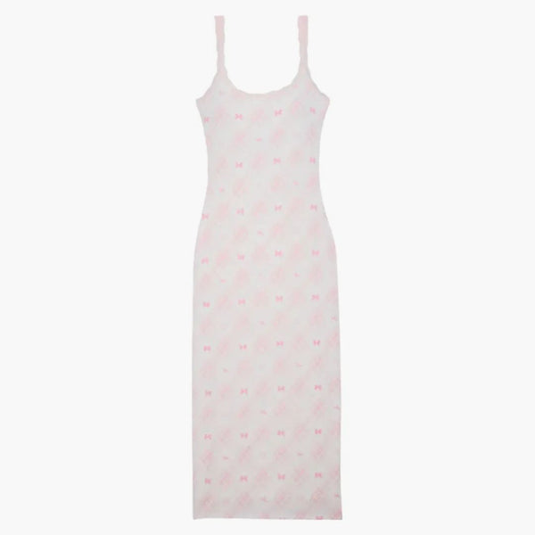 Pink X Loveshackfancy Tartan Icons Modal Midi Dress Tartan Icons