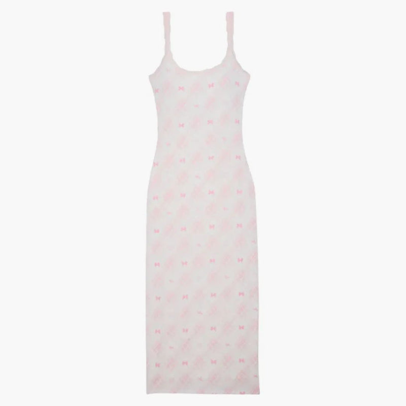 Pink X Loveshackfancy Tartan Icons Modal Midi Dress Tartan Icons
