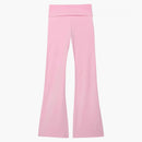 Pink X Loveshackfancy Washed Cotton Foldover Flare Leggings Pink Lollipop