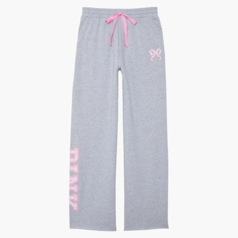 Pink X Loveshackfancy Wide-leg Sweatpants Medium Heather Grey