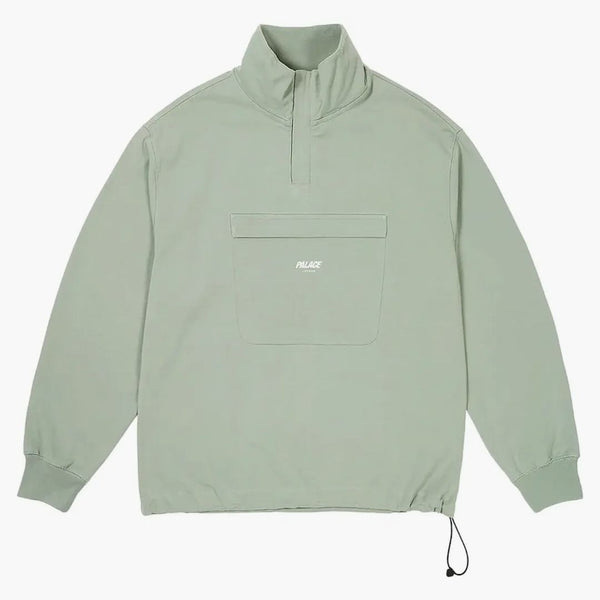 Palazzo 1/4 zip lavata a imbuto giada