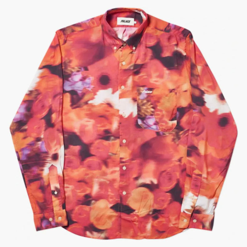 Palats suddig blomma skjorta orange
