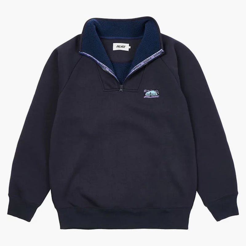 Palace incollato in pile 1/4 zip blu