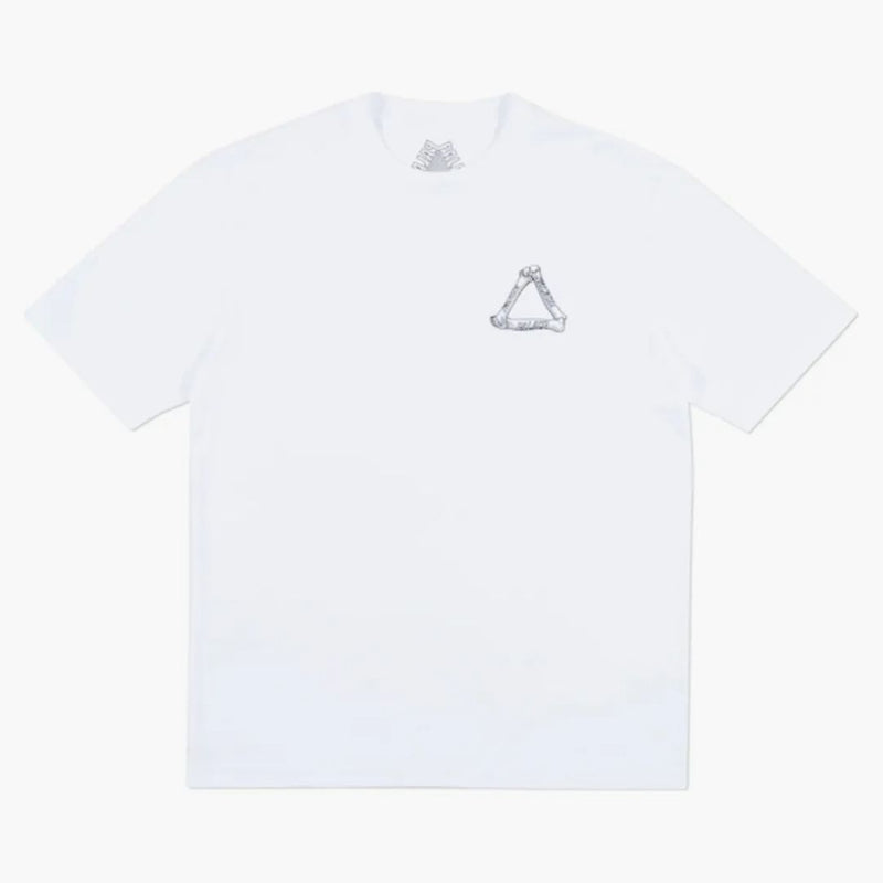 T-shirt delle ossa del palazzo bianco