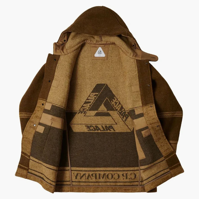 Palác C.P. Company Duffel Jacket gumová vlna hnědá