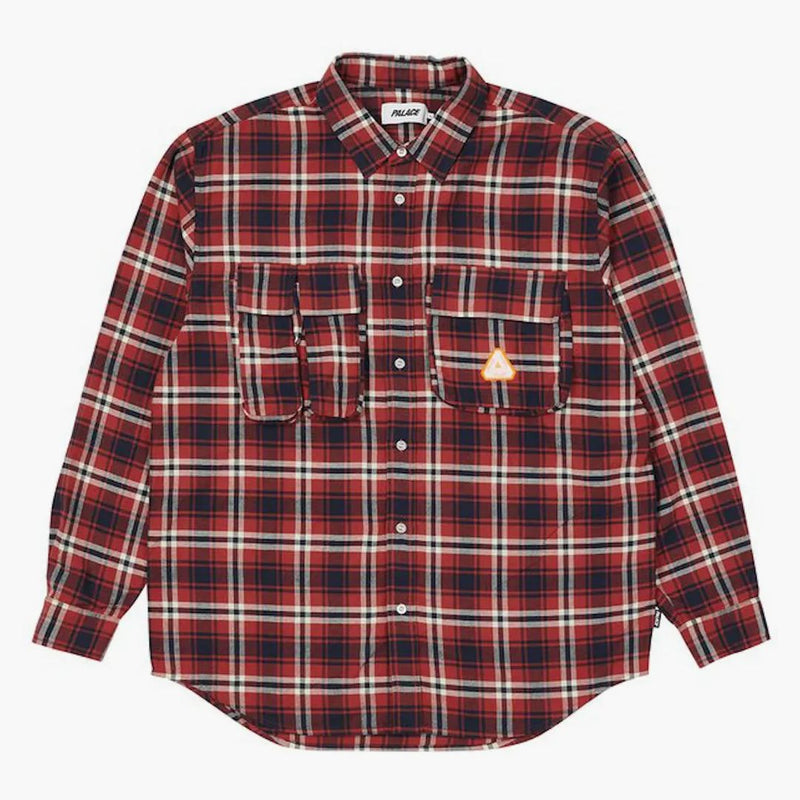 Palace Cargo Pocket Flannel Shirt Red