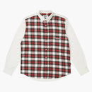 Pałac Check Panel Chambray Shirt White
