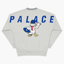 Palace Chilly Duck Out Drop Shoulder Crew Gray Marl
