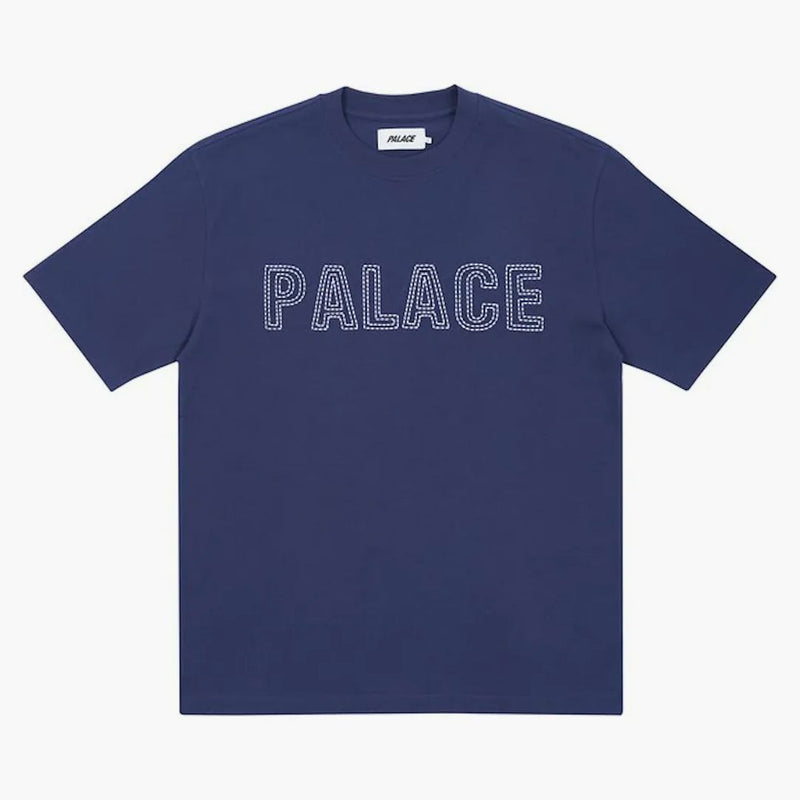 T-shirt Stitch a contrasto palazzo blu scuro