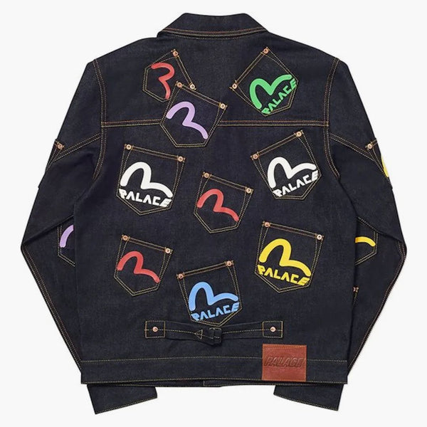 Palác evisu multi kapesní bunda indigo