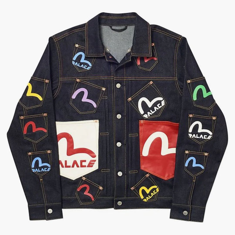Palác evisu multi kapesní bunda indigo