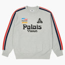 Palace Flag Stripe Crew Gray Marl