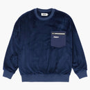 Palace Fleece Pocket Drop Shoulder Crew Blue