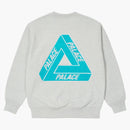Palace Fleece Tri-Ferg Crew Gray Marl