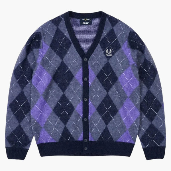 Palace Fred Perry Argyle Cardigan Peacoat