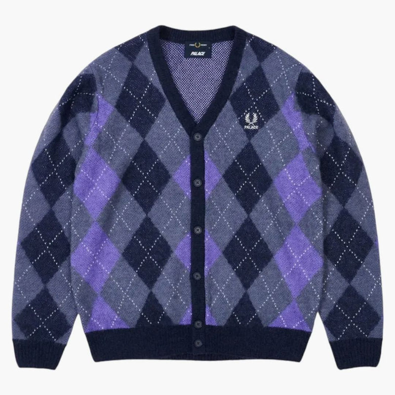 Palace Fred Perry Argyle Cardigan Peacoat
