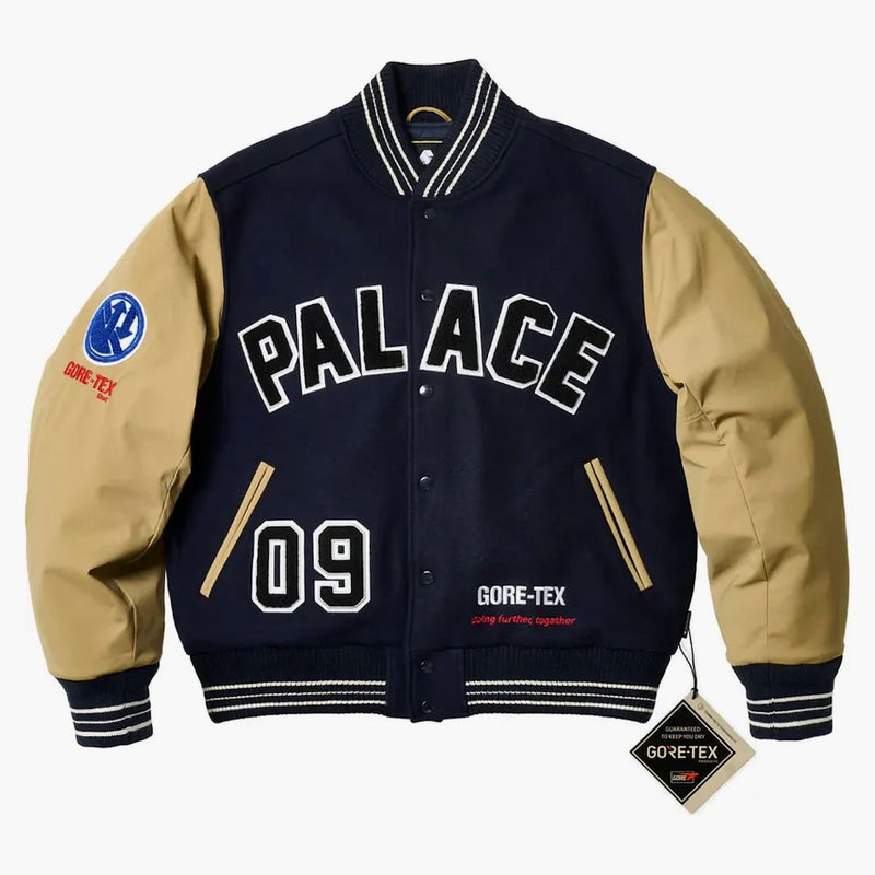 Palace Gore-tex Going Further Varsity Jacket Navy