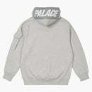 Palace Giant Woven Label Hood Gray Marl