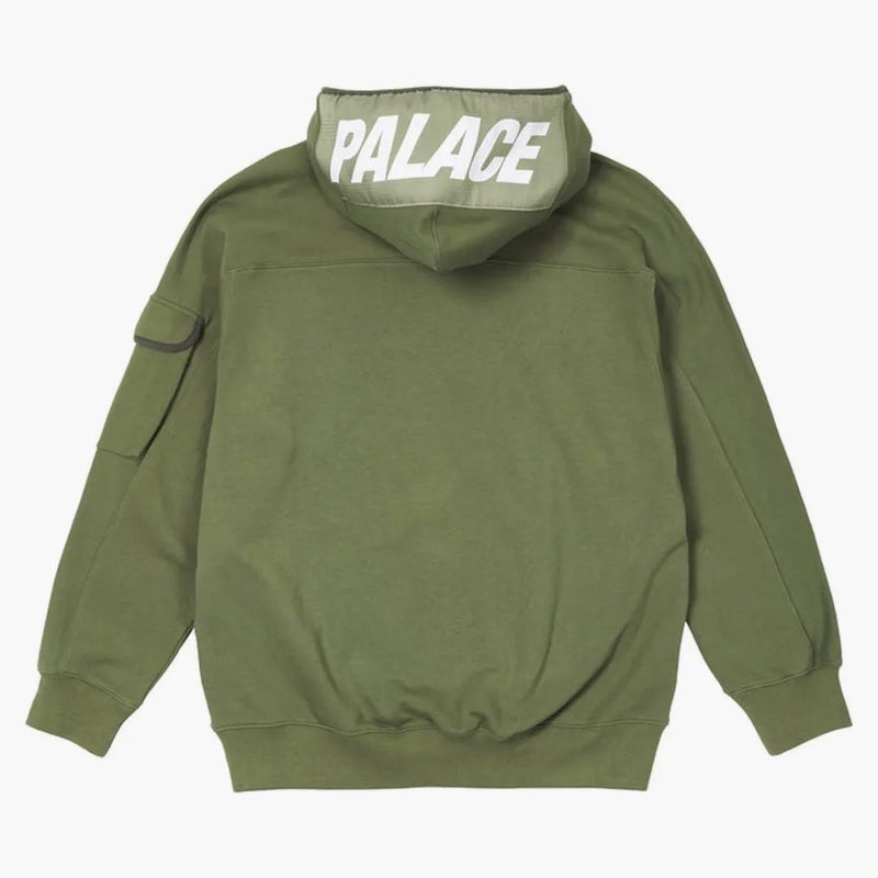 Palác obří tkaný štítek Hood olive