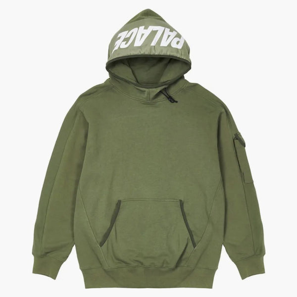 Palác obří tkaný štítek Hood olive