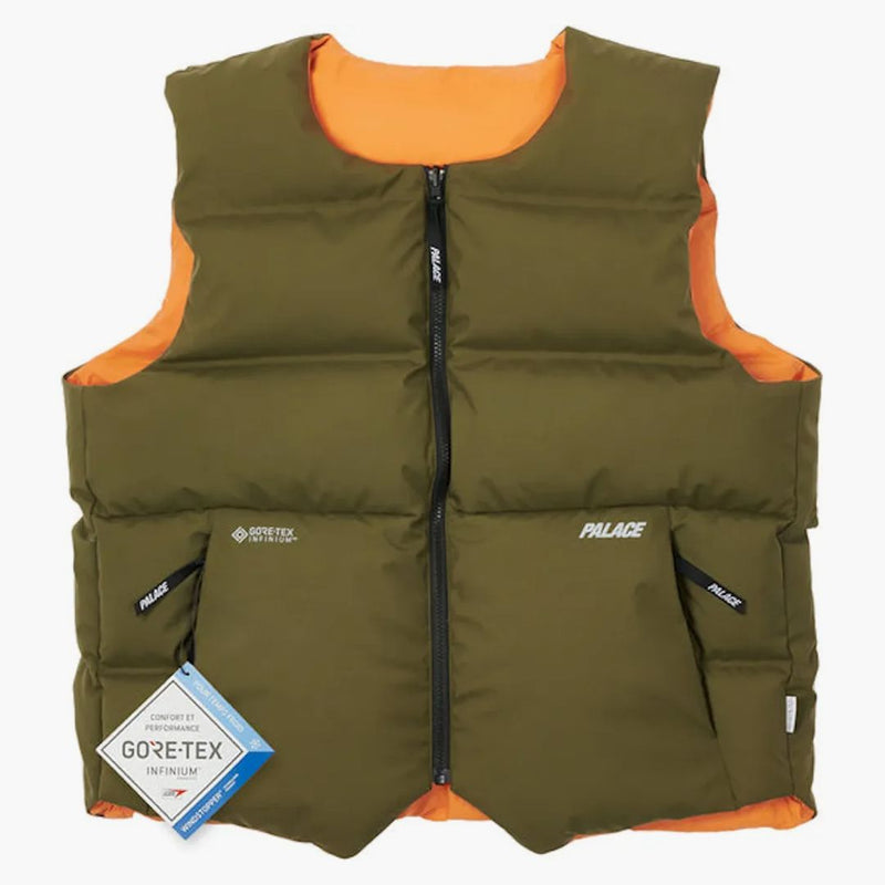 Palác Gore-Tex Infinium revero dolů vesta olivová/oranžová