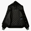 Chaqueta universitaria con capucha de palacio negro negro