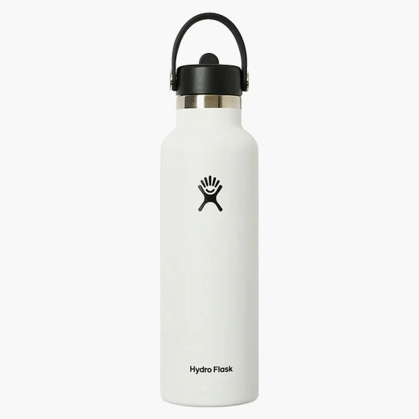 Palace Hydro Flask a bocca standard da 21 once con cappuccio di paglia flessibile bianco