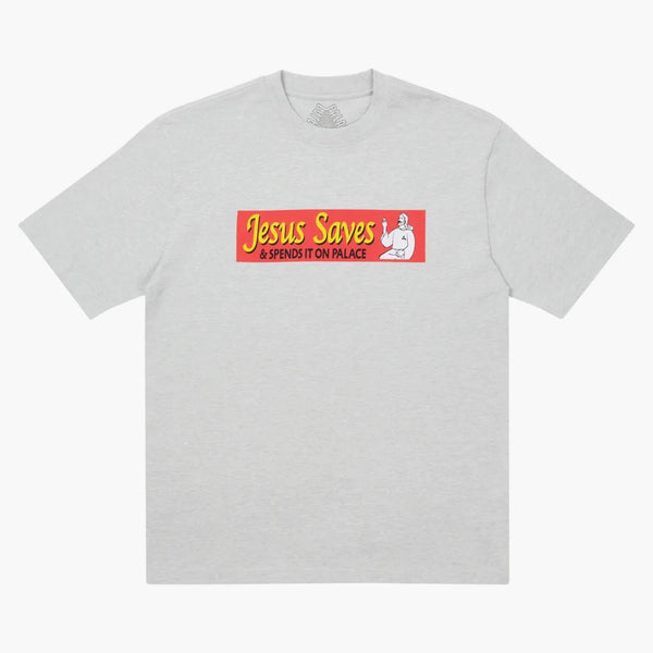 Palace Jesus räddar t-shirt grå marl
