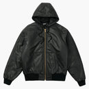 Chaqueta mandonada de cuero de palacio negro