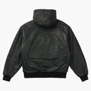 Chaqueta mandonada de cuero de palacio negro