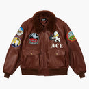 Palácová kožená letáková bunda hnědá