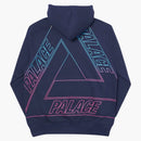 Palace Linear Triple Fade Hood Navy