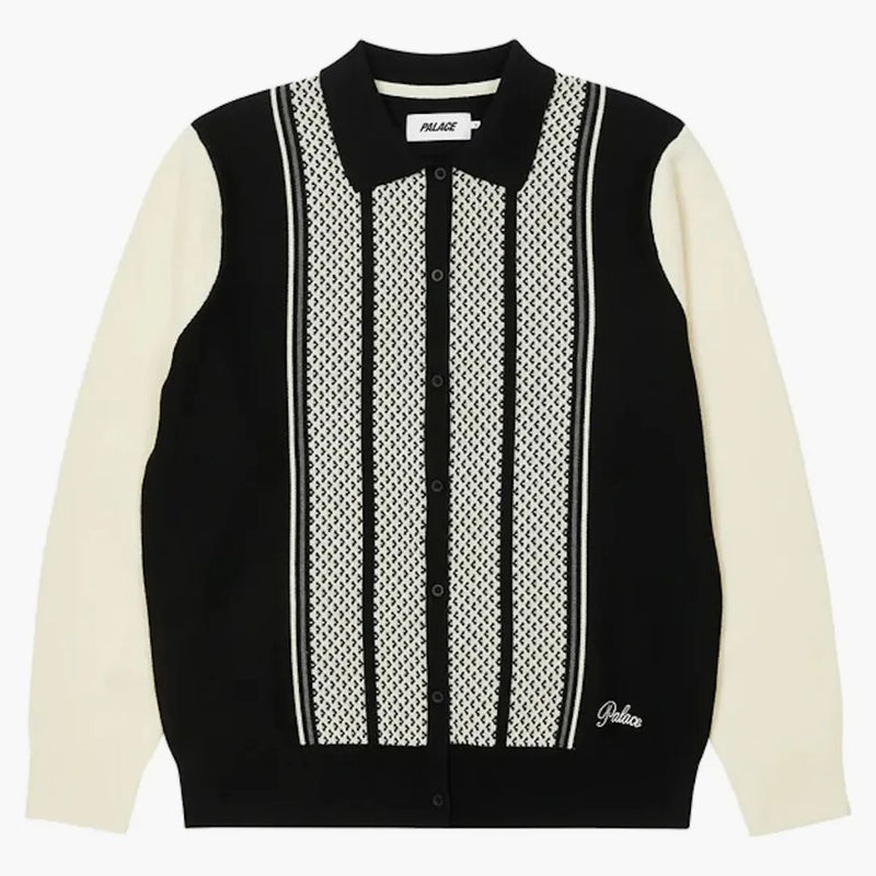 Palats London stickad polo svart