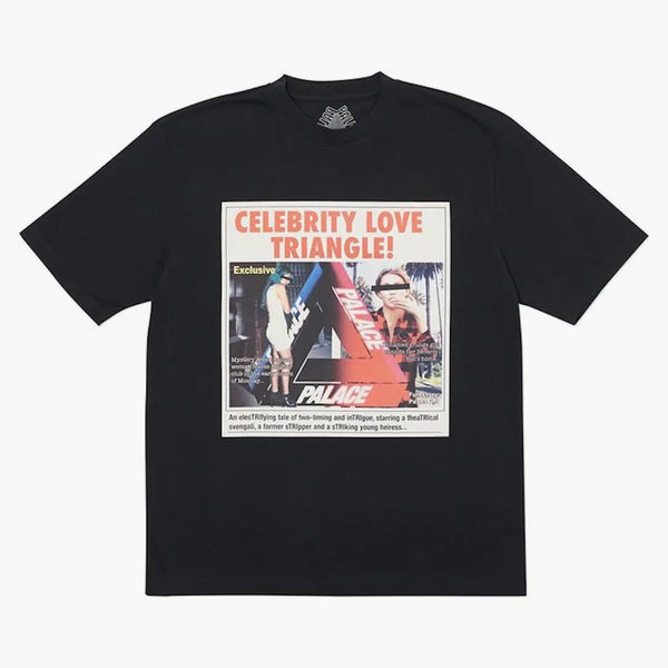 Camiseta de triángulo de amor de palacio negro negro
