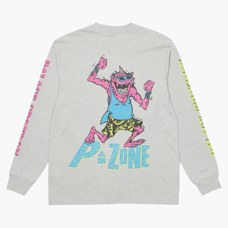 Palace M Zone Mutant stamp Longsleeve Grey Marl