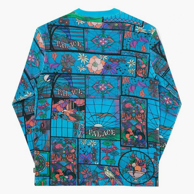Palace Muchas Glassias Waffle Longsleeve Blue
