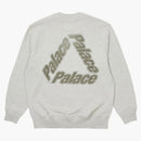 Palace P-3 Chenille Crew Grey Marl