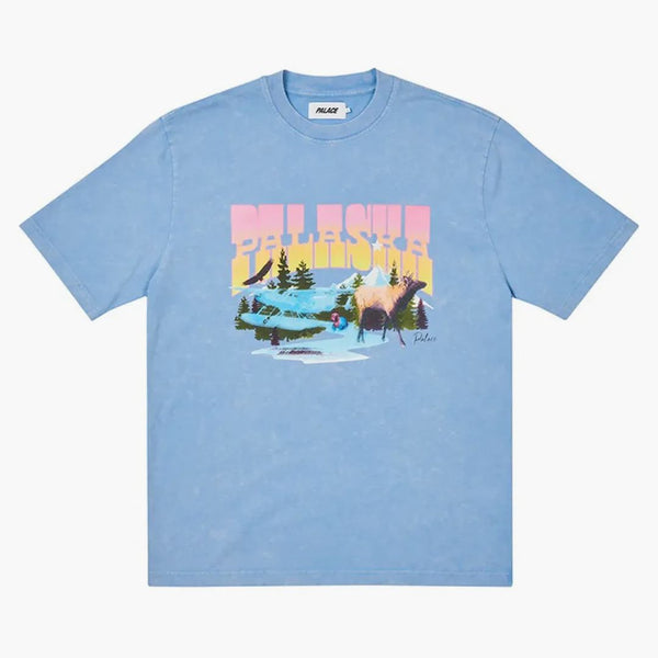 Palats palaska färgt-t-shirt blå