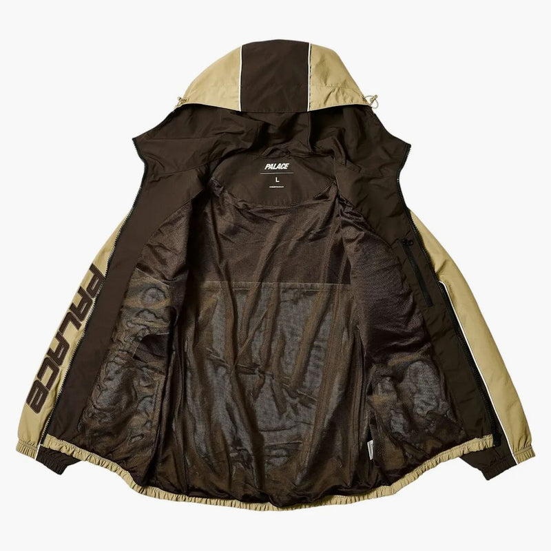 Palace Piped Hooded Shell Jacket Brown