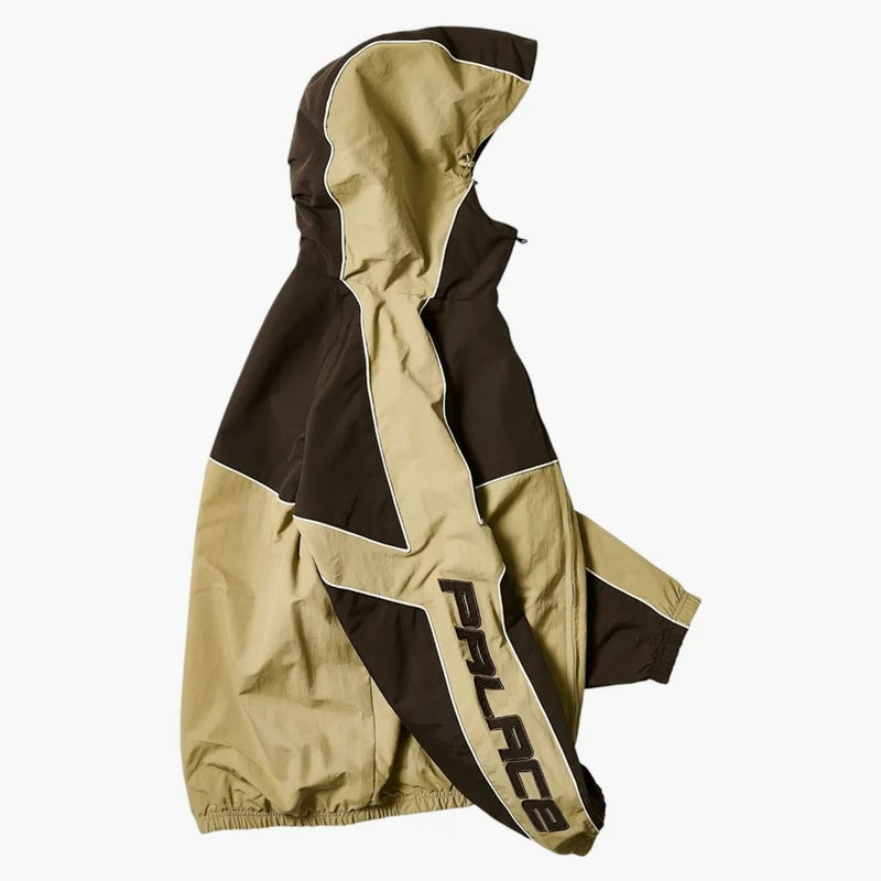 Palace Piped Hooded Shell Jacket Brown
