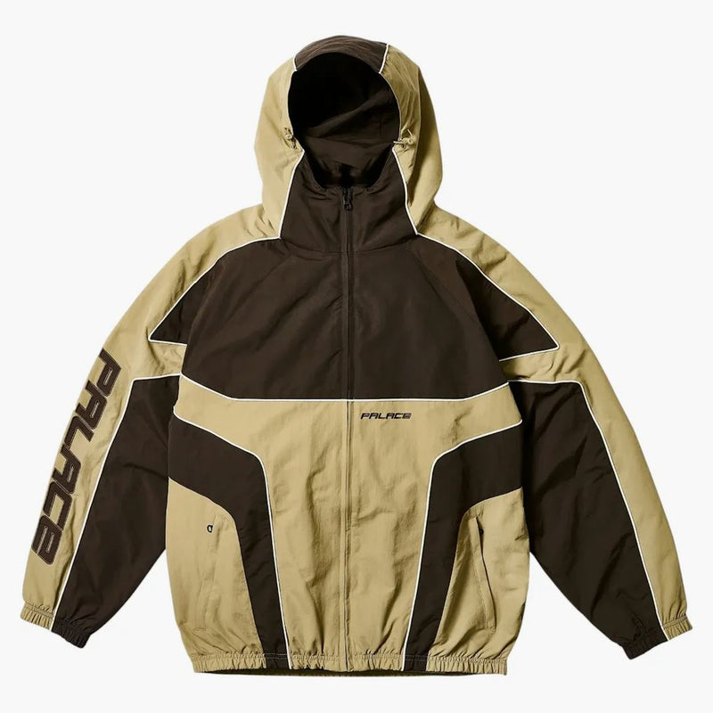 Palace Piped Hooded Shell Jacket Brown