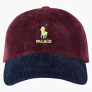 Palace Ralph Lauren Corduroy Classic Polo Cap Rich Ruby/aviator Navy