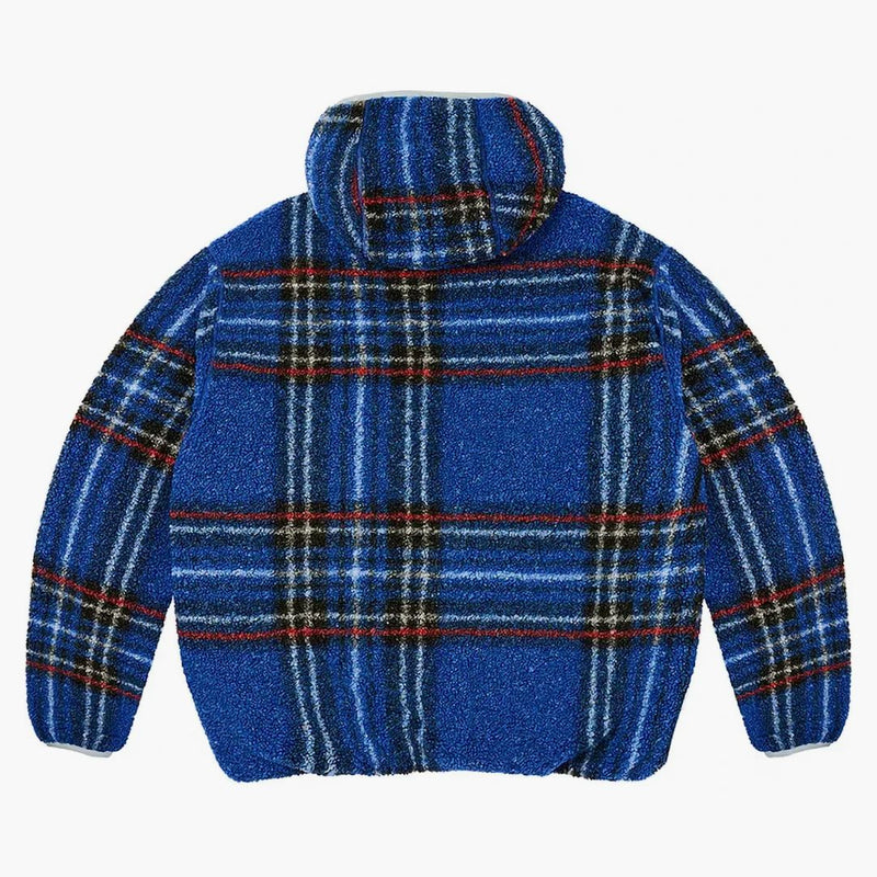 Palác reverzibilní kontrola fleece bunda modrá