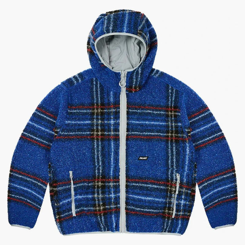 Palác reverzibilní kontrola fleece bunda modrá